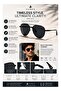 Velocity Polarized Aviator Sunglasses for Men & Women, Black Metal Frame with Smoke Polarized UV400 Lenses | Model 6322 - 8