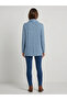 Women's Blue Collar Detailed Long Sleeve Sweatshirt - 2