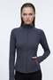 Slim fit knitted high neck zippered cardigan