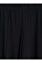 Özmarka New Season Black Wide Leg Women's Capri Pants with Elastic Waist - 6