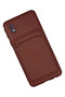 Aconcept Galaxy A01 Core Case Kelvin Silicone with Business Card Holder (205519) - Claret Red - 2