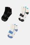 Kids Boy 3 Pairs Brand Logo Sports Socks, Multicolor - 3