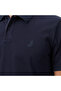 Men's Navy Blue Regular Fit Polo Neck T-Shirt - 5