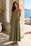 Women's Zero Sleeve V-Neck Dress - 3