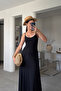 Tulle Dress with Ip Straps and Inner Lining - Black - 5
