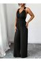 Women's Strappy Jumpsuit with Ring Detail and Cross Back - 4