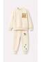 Boy's Dinosaur Printed 3 Thread Fabric Tracksuit Set - 4