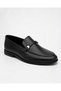 Genuine Leather Black Buckle Casual Men's Loafer Shoes Moccasin Leather Comfortable Shoes - 2