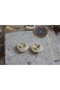 Colorful Steel Hoop Earrings / Cream - 2