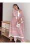 Pink Embroidered Soft Net Palazzo Suit Set - HRT2292 | Pink-Size:M-38-Inches - 3