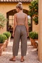 Bronze Pocketed, Mesh Detailed, Washable, Elastic and Tie-Waist, Shalwar Leg, Casual Woven Trousers 90 68 - 7
