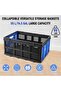 Heavy-Duty Collapsible Storage Crate 55L – Stackable Collapsible Plastic Bin with Handle – Multi-Purpose Organizer Basket for Home, Kitchen, Garage, Office, Camping – Blue - 2