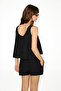 Petunyal women's u-neck tank top and drawstring pocket shorts black top and bottom set - 6