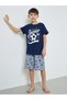 Boys Cotton Soccer Print T-Shirt and Shorts Set
