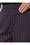 Brown Pinstripe Wide Leg Trousers - 3
