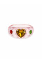 Transparent Resin Heart Stone Colorful Crystal Women's Ring