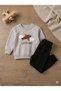 Boy's Airplane Embroidered 100% Cotton Sweatshirt Pants 2-Piece Set - 3