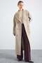 Buttoned and Button Detailed Double-Breasted Premium Coat Stone 3170 - 4
