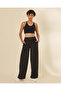 Women Black Pleated Detail Active Pants - 2