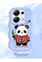 Redmi Note 13 Pro 4g Compatible Case Camera Protector Blue Silicone Couple Phone Case Panda Pattern - 2