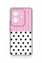 Infinix Zero 30 Compatible Pink Striped Polka Dot Patterned Silicone Case - 2