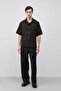 Dark Brown Lyocell Blended Short Sleeve Men's Shirt - 3