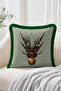 Modern Design Fringed Throw Pillow Cover with Lobster Figure and Geometric Pattern - Decorative Pillowcase