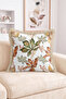 Watercolor Leaves and Autumn Branches Pattern Fringed Throw Pillow Cover - Bohemian Tassel Pillowcase - 2