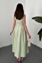 Women's Mustard Halter Neck Flared Dress - 5