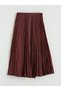 Alita City Pleated Satin Skirt with Elastic Waist and Contrast Trim - 7