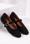 Women's Stylish Stoned Silvery Buckle Anatomical Soft Comfortable Sole Large Special Size Women's Ballerinas - 2
