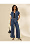 Women Blue Sleeveless Tencel Blouse - 2