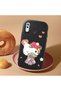 Samsung Galaxy A30 Compatible Case Camera Protective Black Silicone Couple Phone Case Kitty Pattern - 2