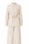 Stone Color Square Gold Buttoned Shirt and Trousers Set - 51348 - 2