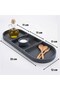 Multi-Purpose 3-Compartment Gray Silicone Coaster – Oil Container and Presentation Organizer (5492) - 5