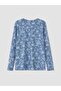 Lcw Grace Blue Crew Neck Floral Blouse - 3