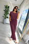 Women's Short Sleeve Crew Neck Viscose Two-Thread Blouse and Pants Two-Piece Set - 4