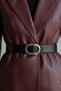 Silver Oval Buckle, Women's Belt, Pants Belt, Jacket Belt, Dress Belt - Width: 2.5 Cm, Buckle Length: 5 cm