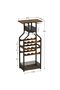 Rustic Freestanding Metal Wine Rack Table – Multi-Functional Bottle & Glass Holder Stand with Wood Countertop, Storage Shelves – Perfect for Home, Kitchen, Dining, Living Room – Compact Design - 7