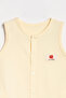 Embellished Baby Romper Shorts 100% Cotton Sleeveless with Snap Pockets Summer Unisex - 2