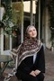 Petra Folk Pattern Shawl - Mink Black - 3