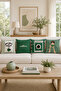 Green Coffee Themed Decorative Throw Pillow Cover Set of 4 Modern Sofa Cushion Covers 43X43 cm