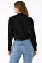 Women's black long sleeve buttoned classic collar shirt suitable for daily and office elegance - 3