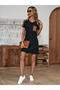 Women's Short Sleeve Round Neck Pocket Leopard Print Viscose Dress - 2