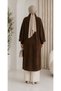 Women's Shawl Collar Oversized Knitwear and Long Cardigan with Bearded Fur - 2