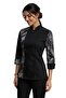 Unisex Fitted Lycra Black Palm Patterned Chef Jacket
