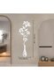 Mirror Wall Decals, 3D Flower Mirror Wall Stickers Murals for Living Room Bedroom, DIY Wall Decal Murals Wall Decorations for TV Wall Background and Sofa Backdrop, Wall Decorations (L, Mirror Silver) - 5