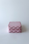 Steel Square Ashtray with Quilted Lid, Pink - 4