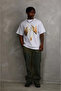 Unisex printed oversize t-shirt - white - 3