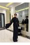 Women's Long Sleeve Shawl Detailed Blouse and Trousers Two-Piece Set (Belt Not Included) - 2